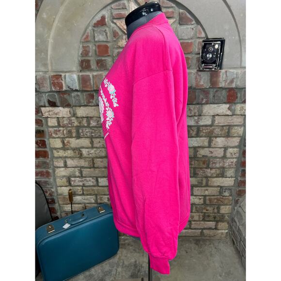 sweatshirt graphic hearts 1980s pink barbiecore - Picture 6 of 10